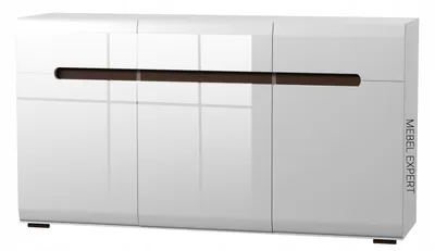 Produktbild von Kommode weiß glänzend, großer Schrank, Schubladen, 150 cm, modern, SYDNEY