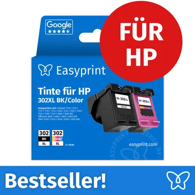 Produktbild von Tintenpatronen für HP 302XL, Multipack (BK/C/M/Y), 1 Stück