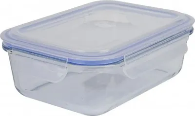 Produktbild von AXENTIA Glas-Frischhaltedose mit Kunststoffdeckel, 1000 ml, rechteckig, Borosilikatglas mit Dichtungsring, hitzebeständig bis 400 °C