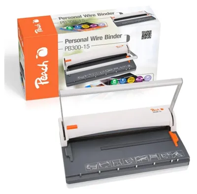 Produktbild von Peach PB300-15 Draht Bindemaschine | Personal Wire Binder Closer DIN-A4 | * | bindet 60 Seiten | 8 mm Binderücken | 6 Blatt Stanzkapazität