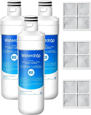 Obrázek produktu pro Filtr na vodu a filtr na vzduch Waterdrop WD-F46, kompatibilní s modely LG® LT1000P®, LMXS28626S, LFXS26973S, certifikováno organizací NSF, sada 3 kusů
