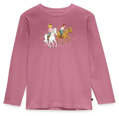 Produktbild von Spreadshirt Bibi Und Tina Ausritt Mit Amadeus Und Sabrina Kinder Premium Langarmshirt, 110/116 (4 Jahre), Mauve