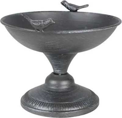 Produktbild von Vogeltränke Kelch vintage grau Vogelbad Futterschale Wasserstelle Gartendeko