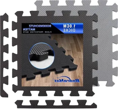Produktbild von Schwarze Trainingsmatten 30x30x1cm Fitness Bodenschutz Set