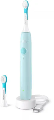 Produktbild von Philips Sonicare For Kids For Kids HX6500/23 Wiederaufladbare Zahnbürste, Kind, Schallzahnbürste, Weich, Türkis, 4 x 30 sec, Ergonomisch