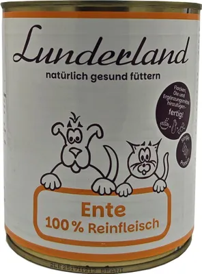 Produktbild von Lunderland Reinfleisch Ente 800g 100 % Entenfleisch für Hunde und Katzen