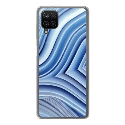 Produktbild von MuchoWow® Handyhülle Schutzhülle Hülle für Samsung Galaxy A12 Natursteine - Muster - Blau Silikon Softcase Handy Hülle - Bild