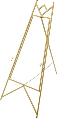 Immagine prodotto di Espositore per poster - Cavalletto - 2 pezzi - Acciaio - Catena regolabile 60 cm - Dimensioni 90×48 cm - Portata 10 kg - Oro
