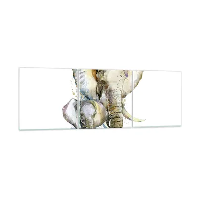 Produktbild von Bilder auf glas - Elefanten tier safari afrika - 90x30cm - Glasbilder - Wandbilder - Kunstdruck - zum Aufhängen bereit - Wanddekoration aus Glas - Glas Bilder - Wandbild auf Glas - GCA90x30-2884