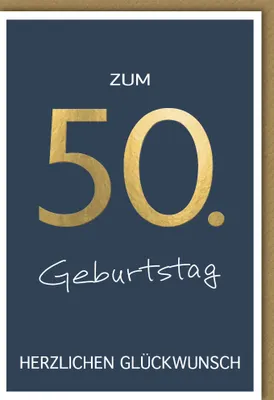 Produktbild von 50. Geburtstag - Glückwunschkarte im Format 11,5 x 17 cm mit
