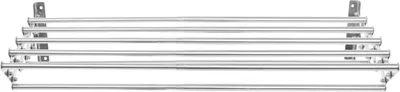 Produktbild von Wandmontierter ausziehbarer Wäscheständer - Wäschetrockner für Balkon/Bad - 7 Stangen - Verstellbar 42–80 cm - 40 kg Tragkraft - Edelstahl - Silber