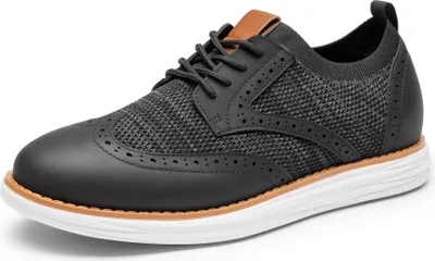 Produktbild von Bruno Marc Herren Anzugschuhe KnitFlex Craft Atmungsaktiv Gestrickter Stoff Schnürhalbschuhe Sommer Casual lässige Moderne Klassische Schuhe,Farbe: Nude-PU, Größe: 43.5