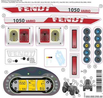 Obrázek produktu pro Rolly Toys Aufkleber für rollyX-Trac Premium Fendt 1050 Vario