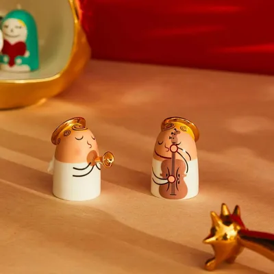 Produktbild von Alessi - Angels Band, Engelfiguren Set 1 - AMGI26SET1, Porzellan