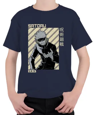 Obrázok produktu pre Satoru Gojo Jujutsu Kaisen Anime Aesthetics Fan Gift Manga Uni detské tričko, Navy, 128