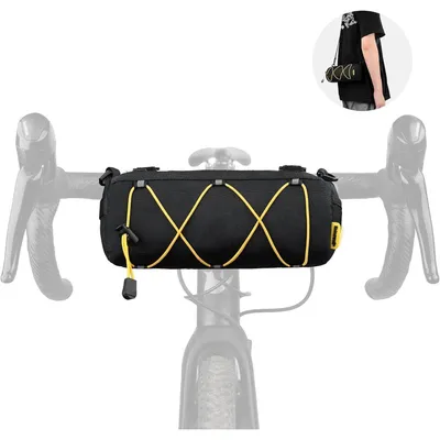 Imagen del producto de Bolsa para bicicleta, tipo alforja, con correa para el hombro, para bicicleta de carreras, color y amarillo