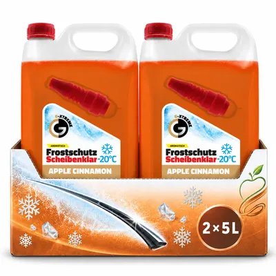 Zdjęcie produktu dla 2 x 5 litrów płynu do ochrony przed zamarzaniem w układzie chłodzenia silnika, seria G XTREME, smak jabłko i cynamon, pojemność 10 litrów, ochrona do -20°C, gotowy do użycia, Obraz wygenerowany przez AI
