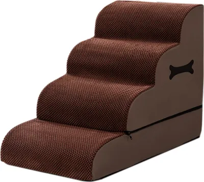 Obrázek produktu pro 4stupňové schody pro psy, protiskluzový žebřík pro psy, rampa pro vysoké postele a pohovky, odnímatelné a nastavitelné schody pro malé psy a kočky