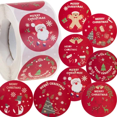 Produktbild von Weihnachtliches Geschenkpapier Geschenkanhänger Weihnachten Dekorative Rolle 500 Stück Rund