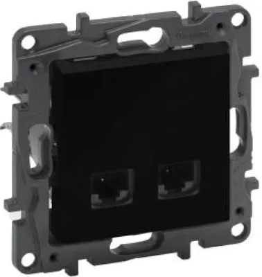 Obrázok produktu pre Počítačová zásuvka 2xRJ45 CAT6 FTP čierna Niloe Step