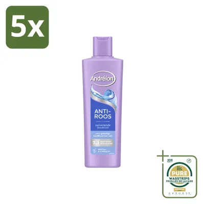 Imagen del producto de 5 champús Andrélon Anti-caspa - 250 ml - Pack ahorro - 5 unidades