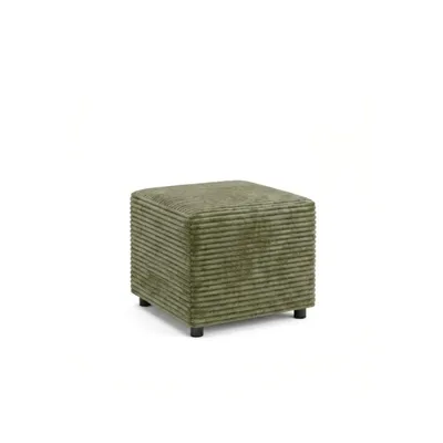Produktbild von Pouf Sitzhocker 50x50 cm, Polsterhocker, Fußhocker Für Sessel, Sitzpouf, quadratischer Hocker für Wohnzimmer und Schlafzimmer, Cord, Hellgrün