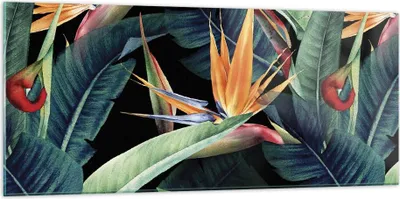 Produktbild von Bilder auf glas - Einteilig - Pflanze Tropisch Blume - 120x50cm - Glasbilder - Wandbilder - Bilder - zum Aufhängen bereit - Wanddekoration aus Glas - Glas Bilder - Wandbild auf Glas - GAB120x50-5093