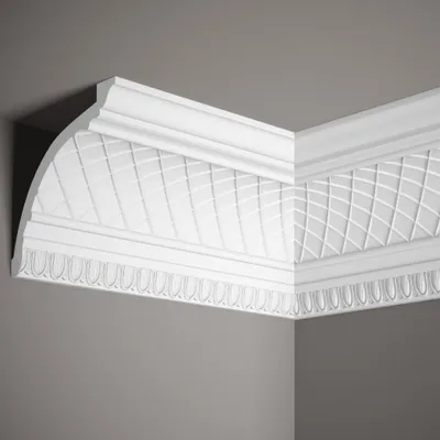 Produktbild von Mardom Deckenleiste MDA401 Profoam 165 x 145 x 2000 mm Weiß mit Rautenmuster