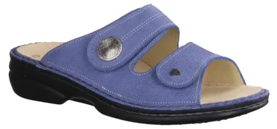 Produktbild von Finn Comfort Sansibar, Damen, Pantolette, Leder, Blau, lose Einlagen, bequem - Damenschuhe Pantolette / Zehentrenner, Blau, leder (streetnubuk)