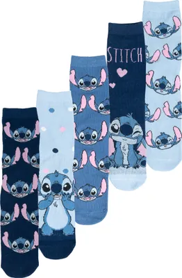 Produktbild von Disney Lilo & Stitch Socken für Damen - Frauen Sneaker Strümpfe 38-43 (5er Pack) 38-43
