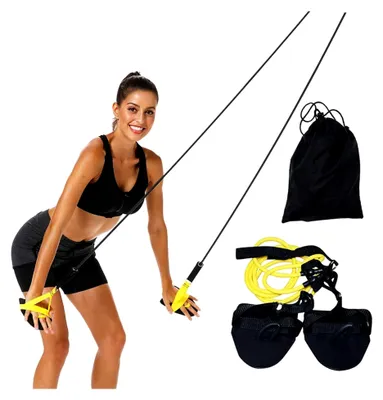 Produktbild von Trainingsequipment für das Trockentraining mit Zugseil, Widerstandsband und Paddles für das Armzug-Training