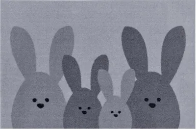Produktbild von Fußmatte Bunny Family Grau 40x60 cm