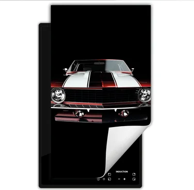 Image de DarHaus Plaque de recouvrement pour cuisinière 1 pièce 30x52 cm Tapis antidérapant Enroulable, noir - Auto