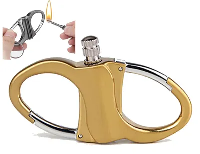 Metallenes Schlüsselanhänger-Feuerzeug, nachfüllbar, gold