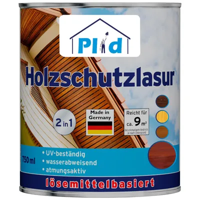 Produktbild von Plid Holzlasur außen Nussbaum 0,75 l, lösemittelhaltig, seidenglänzend