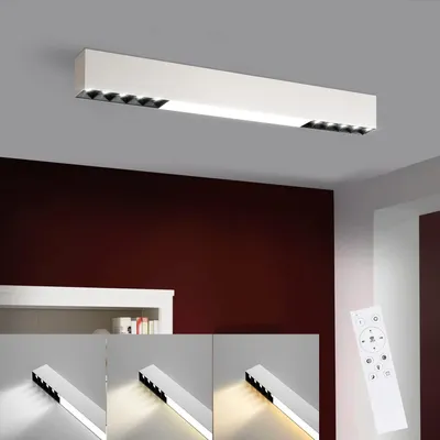 Produktbild von ZMH Deckenlampe LED Deckenleuchte Weiß 17W Deckenstrahler 53CM Lang Dimmbar mit Fernbedienung Modern Deckenbeleuchtung für Wohnzimmer Flur Schlafzimmer Küche