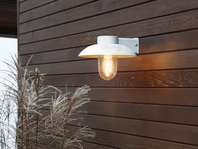 Produktbild von LED Außenwandleuchte Aluminium Weiß im Landhausstil Fassadenbeleuchtung Hauswand