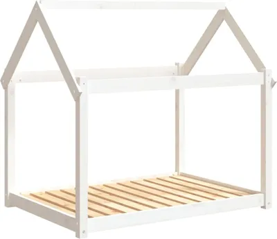 Produktbild von vidaXL Hundebett Weiß 111x80x100 cm Massivholz Kiefer