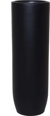 Image de VIVANNO Vase de sol en fibre de verre SOLERIO Rond, noir mat - 33x100 cm