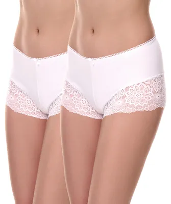 Produktbild von Merry Style 2er Pack Damen Boxershorts MS-GAB-107-Boxer-2P (Weiß, M)