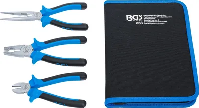 Produktbild von BGS 358 Zangen Satz 3-tlg., Flachrundzange, Seitenschneider, Kombizange im Etui