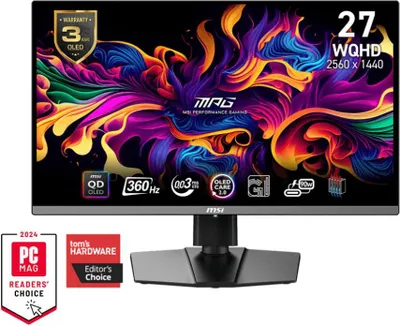 Produktbild von MSI MPG 271QRXDE QD-OLED, 67,3 cm (26.5"), 2560 x 1440 Pixel, Wide Quad HD, QD-OLED, 1 ms, Schwarz