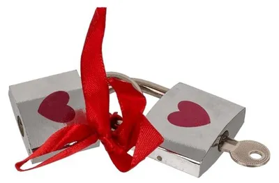 Immagine prodotto di Set di 2 lucchetti a forma di cuore con chiave