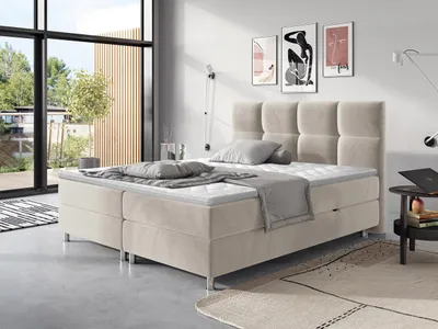 Obrázok produktu pre Boxspringová posteľ 160x200 CAMRIN - béžová + topper ZDARMA
