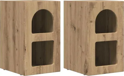 Image de Table de chevet 2 pcs Chêne artisanal 29,5 x 33,5 x 50 cm