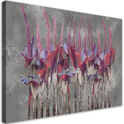 Produktbild von Leinwandbild pflanzen blumen wildnis 120x80 cm Feeby grau wandbild bereit zum aufhängen