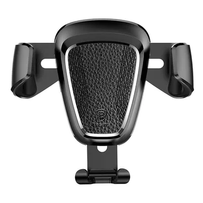 Productafbeelding van Baseus aluminium telefoonhouder voor auto - zwart/leder