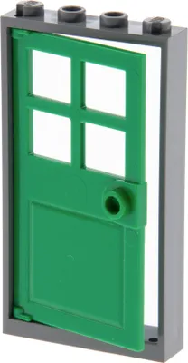 Produktbild von 1x Lego Tür Rahmen 1x4x6 neu-dunkel grau Türblatt grün Haus Fenster 60623 60596