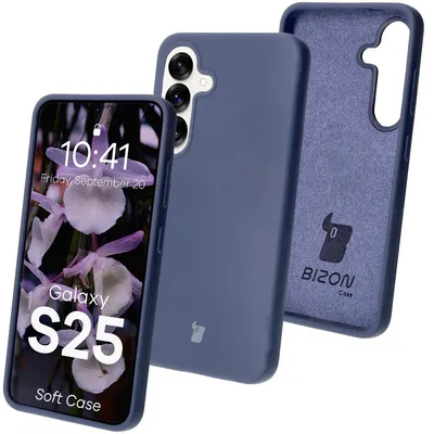 Produktbild von Silikon Handyhülle für Galaxy S25, Bizon Soft Case, Dunkelblau