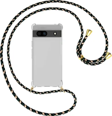 Produktbild von Handykette Backcover-Schutzhülle mit Band (Metall goldfarben) für Google Pixel 7a - camouflage